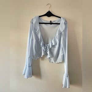 Dainty baby blue tie cover up